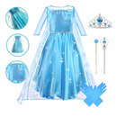 Fantasia Vestido Infantil Elsa Frozen Com Capa Com e Sem Acessórios