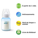 Kit 3 Mamadeiras Azul Clássica Anticólica 125/260/330ml - PHILIPS AVENT